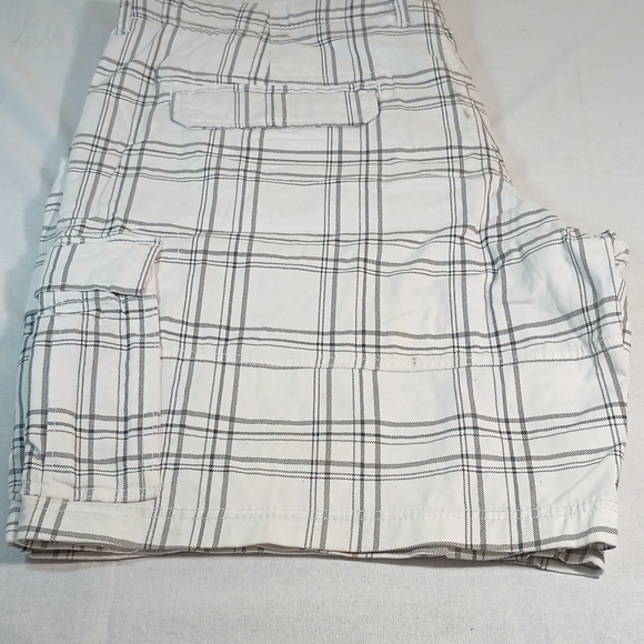 George Men's Cargo Shorts - White and Black Plaid - Picture 1 of 10